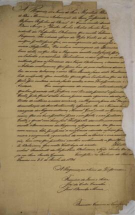 Carta patente original datada de 25 de junho de 1831, assinada por Francisco de Lima e Silva (178...