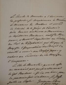 Nota diplomática enviada por Guilherme Henrique (1765-1837), Conde de Munster, para Eustaquio Ado...