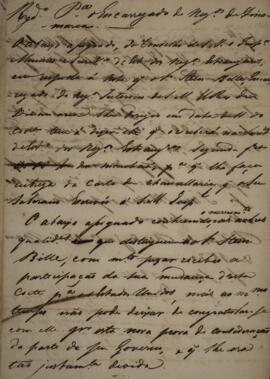 Minuta de nota com data de 15 de maio de 1830 em que o Ministro e Secretário de Estado dos Negóci...