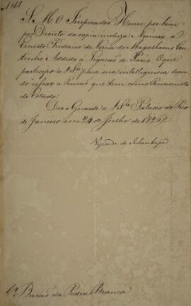 Cópia de despacho n° 168 enviado por Antônio Luiz Pereira da Cunha (1760-1837), Visconde de Inham...