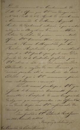 Cópia de despacho n° 184 enviado por Antônio Luiz Pereira da Cunha (1760-1837), Visconde de Inham...