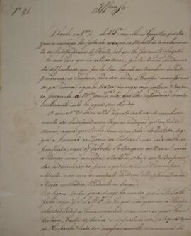 Ofício n.21 enviado por José Silvestre Rebello (1777-1844) para Domingos Borges de Barros (1780-1...