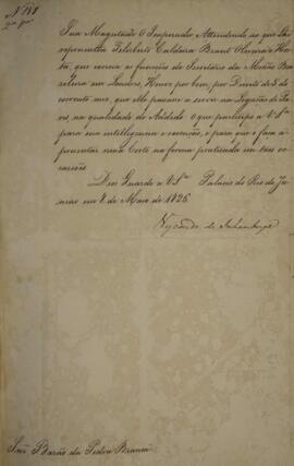 Segunda via do despacho n° 158 enviado por Antônio Luiz Pereira da Cunha (1760-1837), Visconde de...