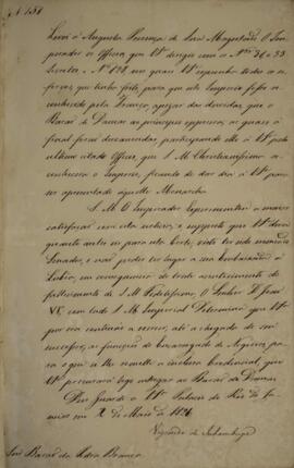 Cópia de despacho n° 151 enviado por Antônio Luiz Pereira da Cunha (1760-1837), Visconde de Inham...