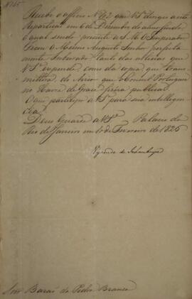 Cópia de despacho n° 145 enviado por Antônio Luiz Pereira da Cunha (1760-1837), Visconde de Inham...