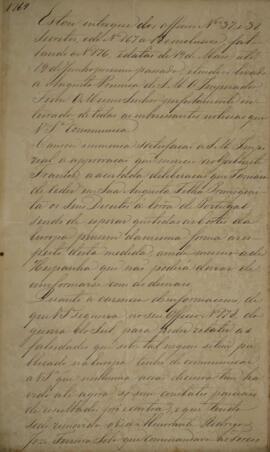 Cópia de despacho n° 169 enviado por Antônio Luiz Pereira da Cunha (1760-1837), Visconde de Inham...