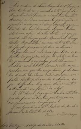 Cópia de despacho n.48 enviado por Francisco Carneiro de Campos (1765-1842), para Eustaquio Adolf...