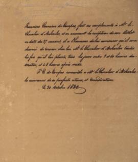 Cópia de nota diplomática enviada por Francisco Carneiro de Campos (1765-1842), para o Chevalier ...