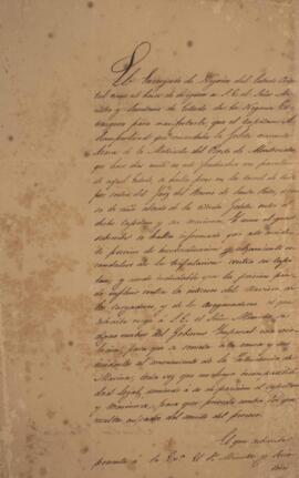 Nota diplomática original, datada de 27 de marco de 1830, enviada por Nicolás Herrera (1744-1833)...