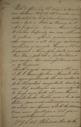 Segunda via de despacho n° 144 enviado por Antônio Luiz Pereira da Cunha (1760-1837), Visconde de...