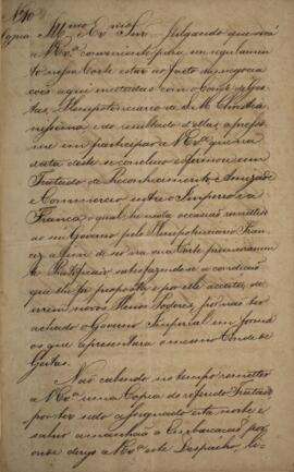 Cópia de despacho n° 40 enviado por José Egídio Álvares de Almeida (1767-1832), Marquês e Viscond...