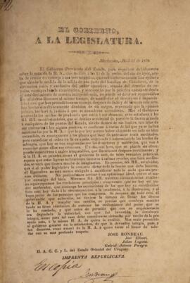 Cópia de panfleto, datada de 17 de abril de 1830, feito pelo Brigadeiro General José Rondeau e pr...