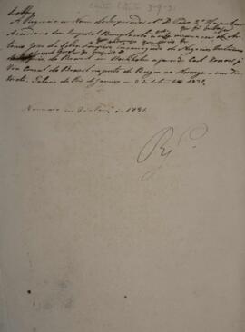 Minuta de carta patente datada de 3 de setembro de 1831, em que a Regência em nome do Imperador D...