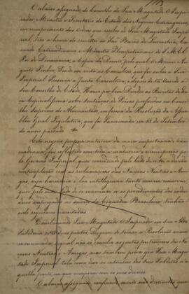 Minuta de nota com data de 2 de junho de 1828 em que João Carlos Augusto de Oyenhausen-Gravenburg...