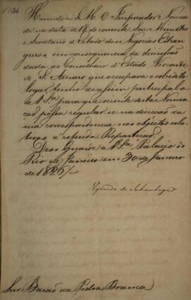 Cópia de despacho n° 134 enviado por Antônio Luiz Pereira da Cunha (1760-1837), Visconde de Inham...