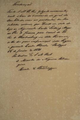 Minuta de carta patente datada de 15 de janeiro de 1831, nomeando o negociante no Rio de Janeiro,...