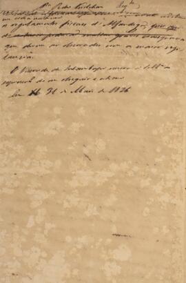 Minuta de nota diplomática com data de 31 de maio de 1826 em que Antônio Luiz Pereira da Cunha (1...