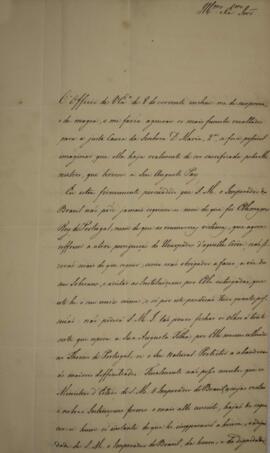 Nota diplomática enviada por Pedro de Sousa e Holstein (1781-1850), Marquês de Palmela, para Manu...