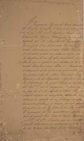 Nota diplomática original, datada de 29 de maio de 1830, enviada por Nicolás Herrera (1744-1833) ...