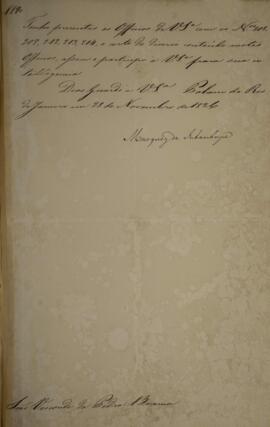 Cópia de despacho n° 190 enviado por Antônio Luiz Pereira da Cunha (1760-1837), Visconde de Inham...