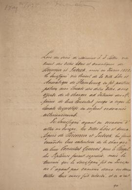 Minuta de carta patente datada do dia 17 agosto de 1825 em que Johann Hermann Christian Ten Brink...