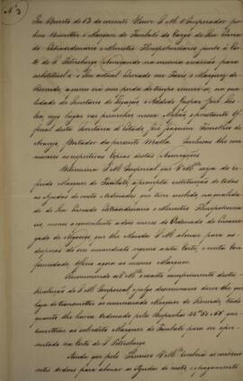 Cópia de despacho n.3 enviado por Miguel Calmon du Pin e Almeida (1794-1865), Marquês de Abrantes...