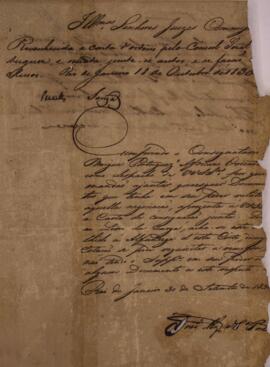 Carta original escrita por João Porto, com data de 18 de outubro de 1830, com o reconhecimento pe...