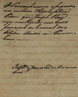 Minuta de despacho enviado por Luís José de Carvalho e Mello (1764-1826) para Junta Provisória do...