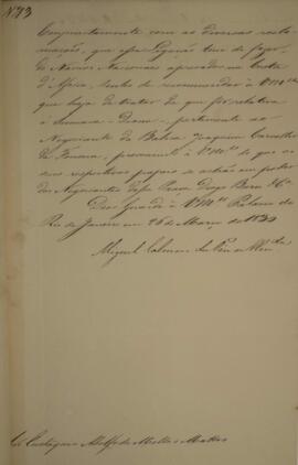 Cópia de despacho n.13 enviado por Miguel Calmon du Pin e Almeida (1794-1865), Marquês de Abrante...