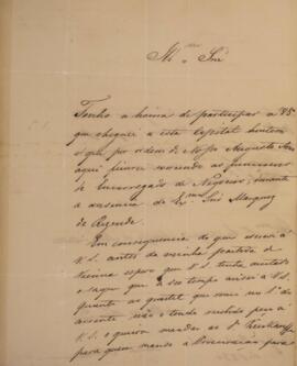 Ofício original com data de 20 de abril de 1830 em que José Egídio Álvares de Almeida (1767-1832)...