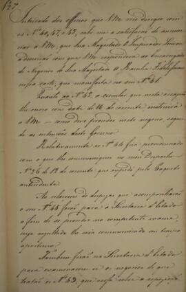 Cópia de despacho n.27 enviado por Miguel Calmon du Pin e Almeida (1794-1865), Marquês de Abrante...