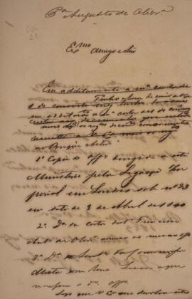 Carta original escrita por Joaquim Maria Nascentes de Azambuja(1812 - 1896), com data em 21 de ju...