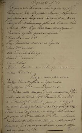 Cópia de despacho n.16 escrito por Domingos de Souza (s.d.), com data de 1° de abril de 1830, par...