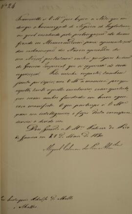 Cópia de despacho n.24 enviado por Miguel Calmon du Pin e Almeida (1794-1865), Marquês de Abrante...