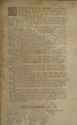 Panfleto com data de 13 de setembro de 1830, contendo ordem do Imperador D. Pedro I para que se e...