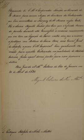 Cópia de despacho n.17 enviado por Miguel Calmon du Pin e Almeida (1794-1865), Marquês de Abrante...