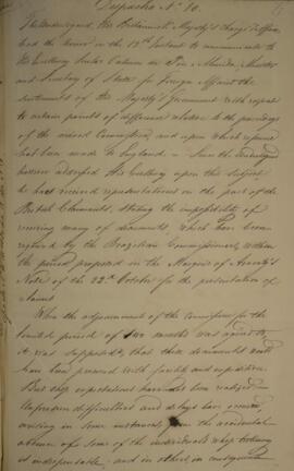 Cópia de despacho n.10 enviado por Arthur Aston (s.d.), para Miguel Calmon du Pin e Almeida (1794...