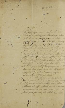 Nota a de Jean Herman Chretin Tenbrink a José Bonifácio de Andrada e Silva (1763-1838), solicitan...