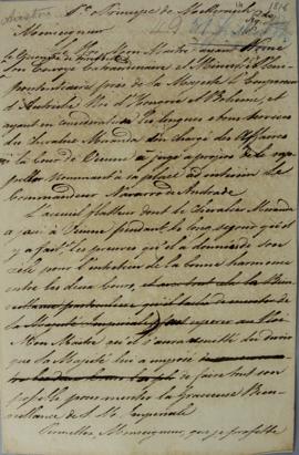 Minuta escrita por Fernando José de Portugal e Castro (1752-1817), o Marquês de Aguiar do dia 31 ...