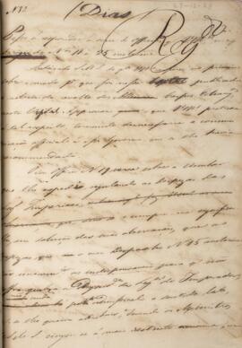 Despacho original enviado para Luiz de Souza Dias (s.d.), com data de 1828, tratando sobre: receb...