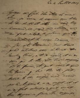 Carta original, sem indicação de autoria, enviada a Sir Charles Stuart (1779-1845), Barão de Roth...