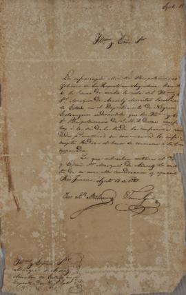 Despacho enviado por Tomás Guido (1788 – 1866) ao governo da Argentina, em 15 de agosto de 1828, ...
