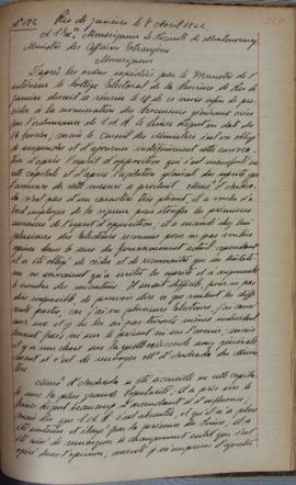 Despacho nº 182, de 8 de abril de 1822, de Jean-Baptiste Maler (s.d.), Cônsul-geral da França no ...