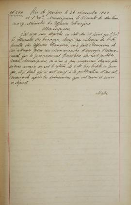 Despacho de 26 de novembro de 1822, de Jean-Baptiste Maler (s.d.), cônsul-geral da França no Bras...