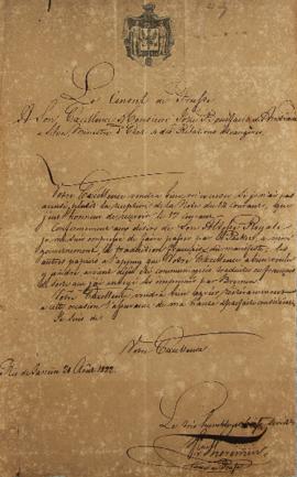 Despacho de 21 de agosto de 1822, de Karl Wilhelm von Theremin, Cônsul-geral da Prússia no Brasil...
