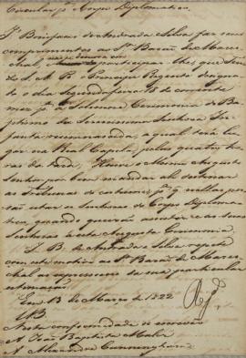 Circular enviada por José Bonifácio de Andrada e Silva (1763-1838) para o corpo diplomático, em 1...