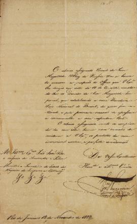 Despacho de 12 de novembro de 1822, de Karl Wilhelm von Theremin, Cônsul-geral da Prússia no Bras...