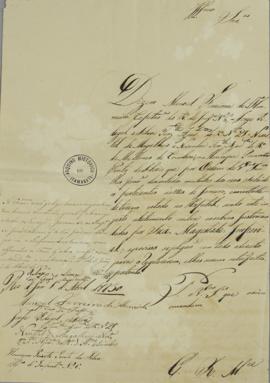 Carta com requerimento direcionado ao Imperador D. Pedro I (1798- 1834) em favor do capitão Manoe...