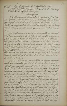 Despacho de 8 de setembro de 1822, de Jean-Baptiste Maler (s.d.-s.d.), cônsul-geral da França no ...