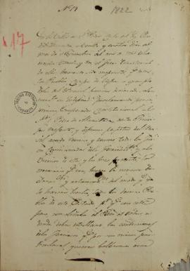Ata de 24 de novembro de 1822 de celebração realizada pelo Cabildo da Vila de São Pedro de Durazn...